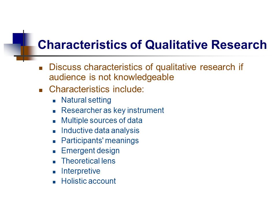 The characteristics of different kinds of research